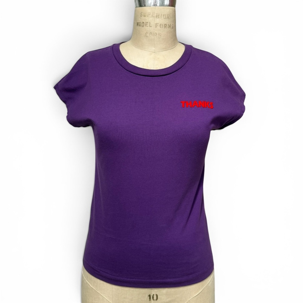 Sandro Paris Thanks Graphic T-Shirt Womens XS/S Purple Production Credits